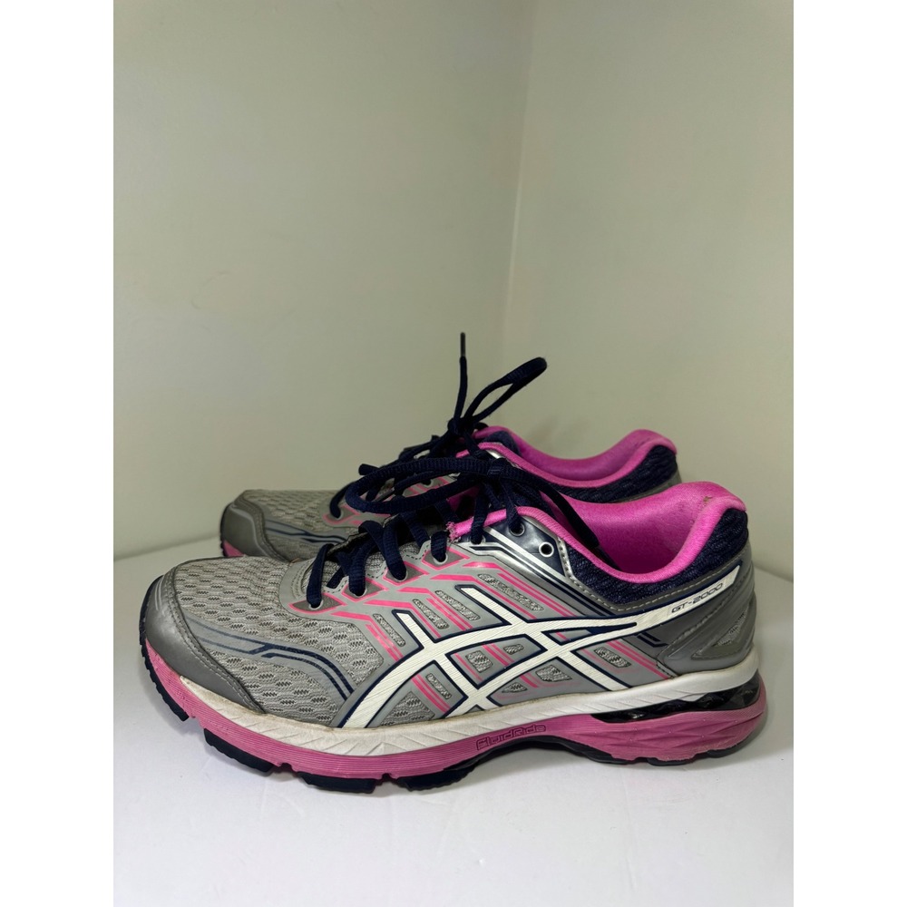 Asics GT-2000 5 Womens Running Shoes Silver Pink T757N Size 7